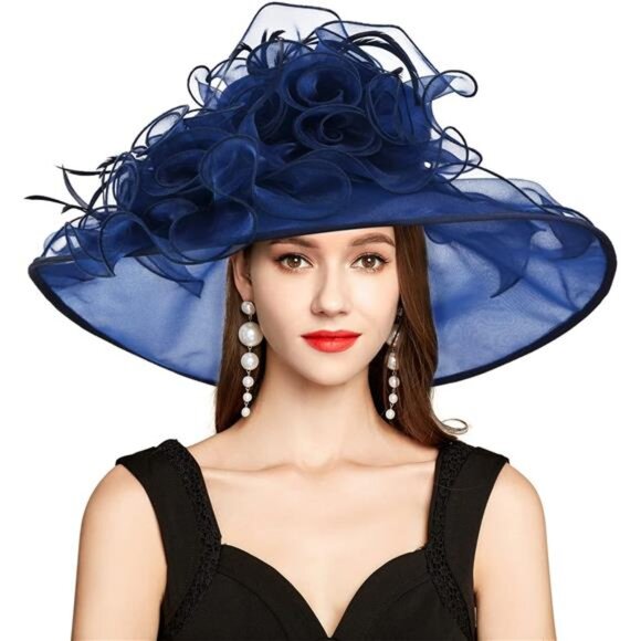 Kentucky Derby Hat for Women, Blue - Picture 1 of 6